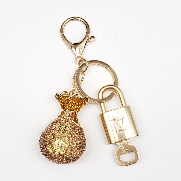Louis Vuitton Accessories - Authentic Louis Vuitton Padlock & Key Gold ✨Unbranded Bag Charm Keychain
